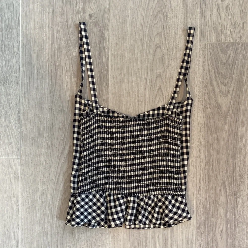 Reformation Checkered Babydoll Top - Picture 2 of 6